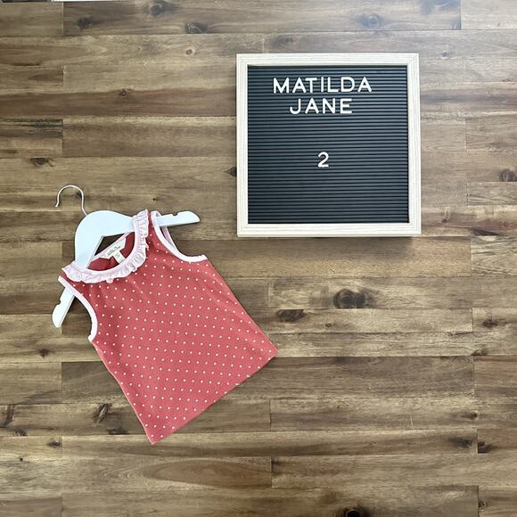 Matilda Jane Choose Your Own Path High Hopes Tank Knit Sleeveless Top Red Pink 2 - Picture 1 of 5